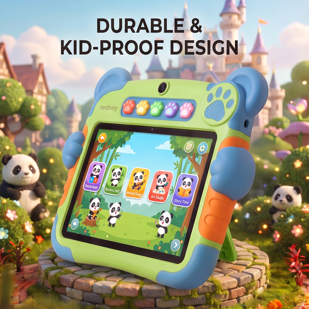 NESTIVOY Panda Kids Learning Tablet | Educational Content, Creative Tools & Kid-Proof Design